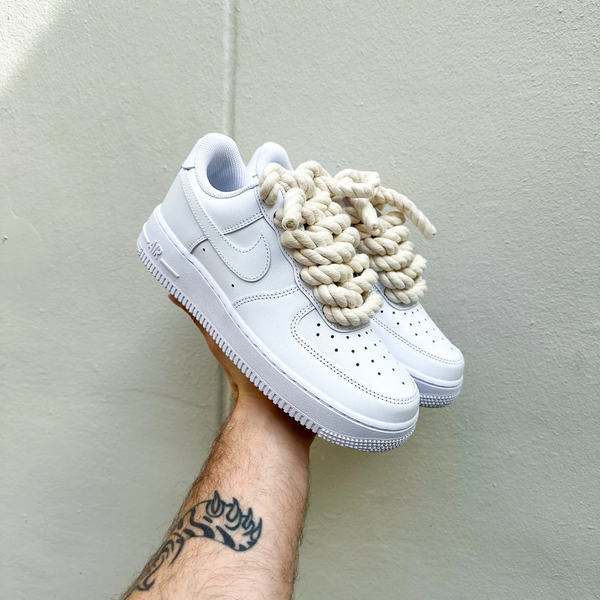 Dance Floor Air Dry Nike Air Force 1 ??Rope Laces Cream??