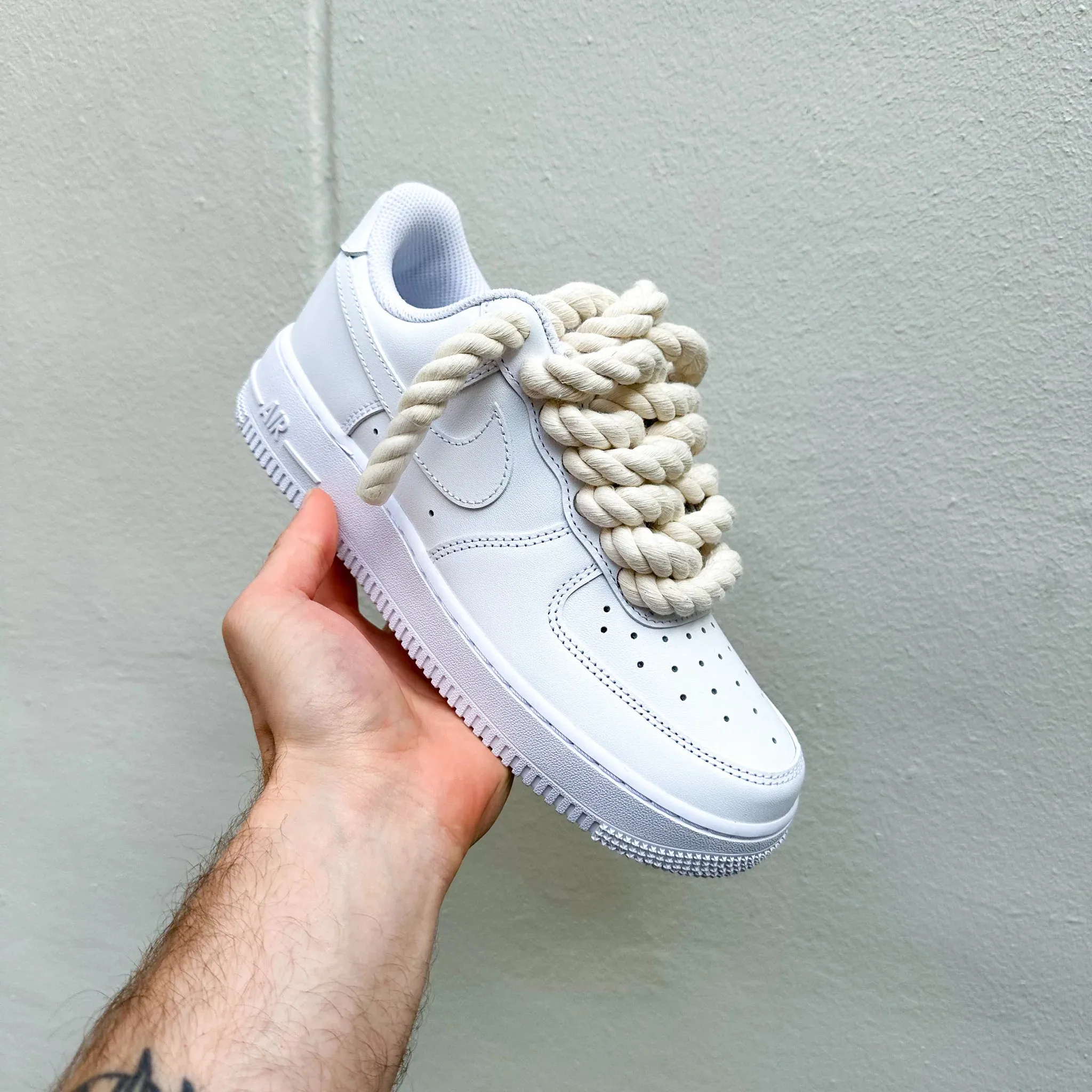 Impact Resistance Nike Air Force 1 ??Rope Laces Cream??