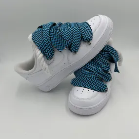 Nike Air Force 1 Rope Laces Lanvin Style??White Blue - EV8 SoCal