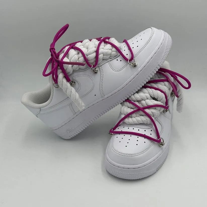 Nike Air Force 1 ??Rope Laces White?? Triple Purple Family Fit