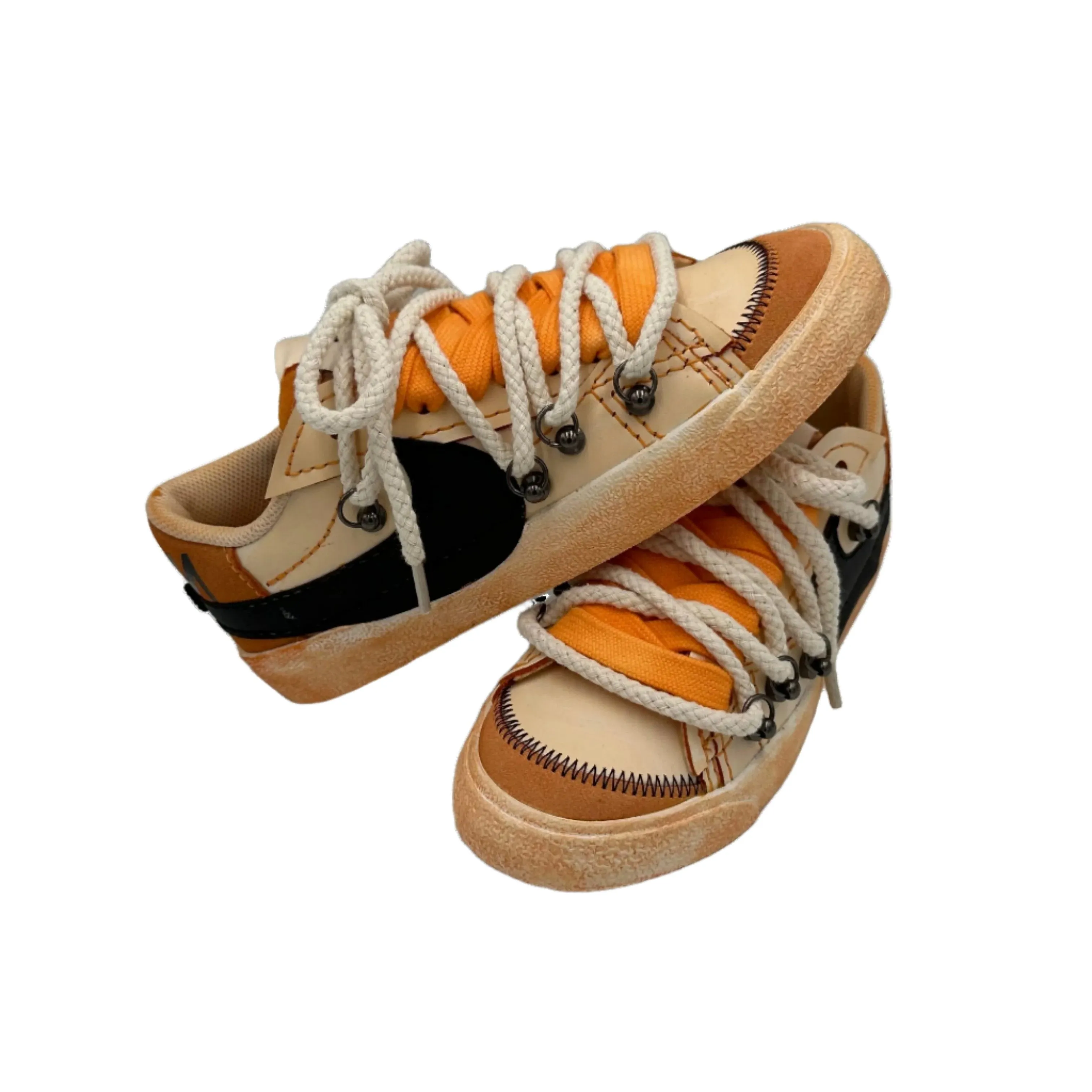Nike Blazer Low '77 Jumbo Sunshine Orange ??Over Laces Rope?? Quick Flex