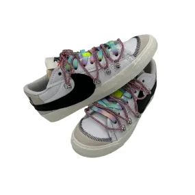 Stone Glam Nike Blazer Low '77 Jumbo White & Rainbow ??Over Laces Crystal Pink"