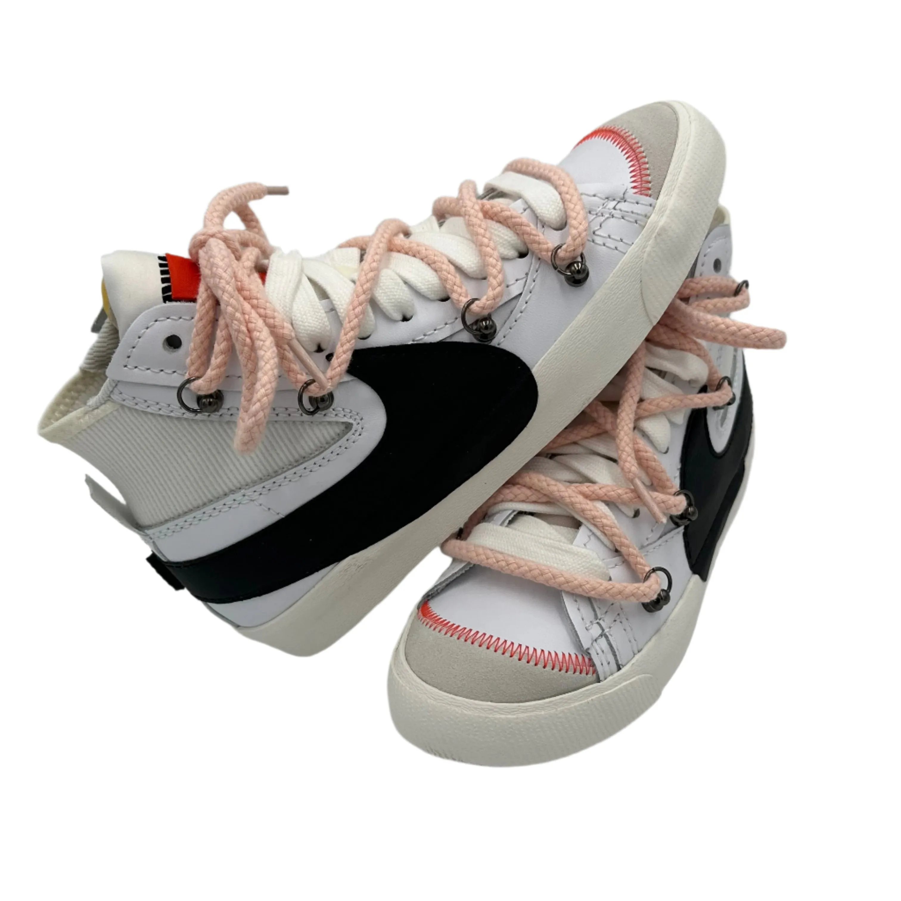 Celebrity Vibe Nike Blazer Mid '77 Jumbo White ??Over Laces Rope Pink"