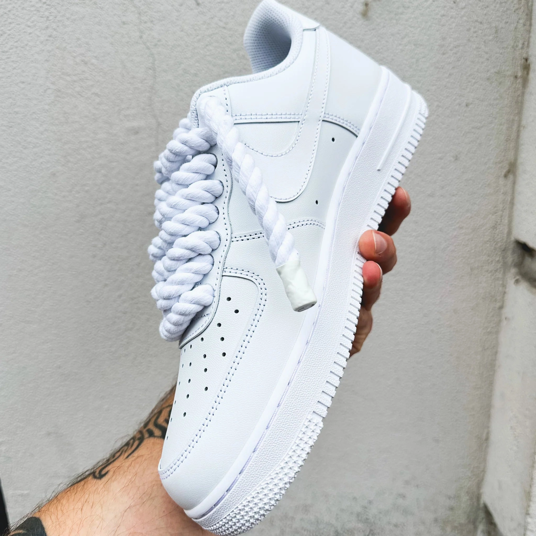Lace Up King Walk Nike Air Force 1 ??Rope Laces White??