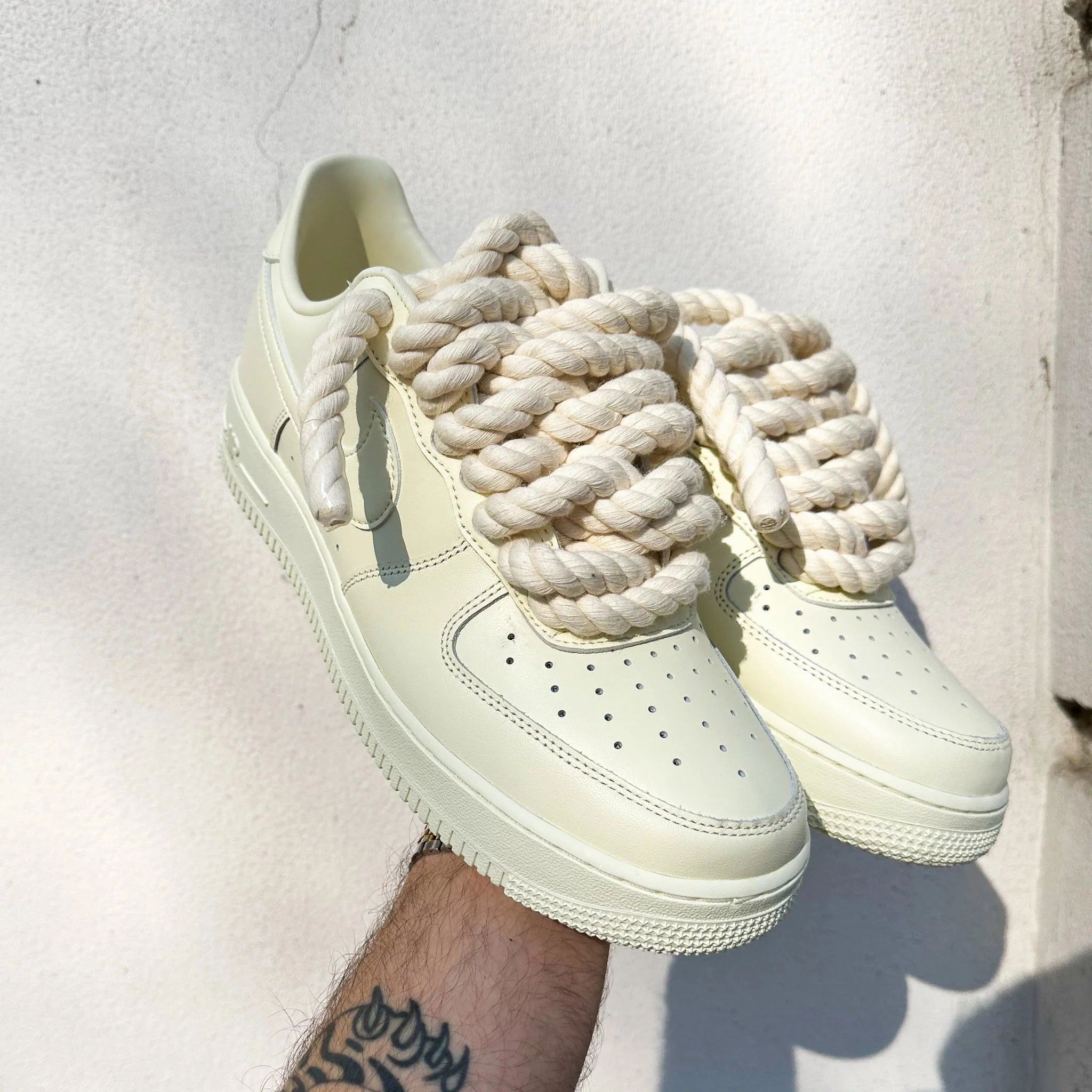 Nike Air Force 1 "Rope Laces" CREAM V1's Street Cool Fast Run