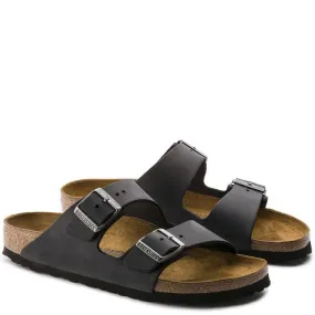Low   Top Open Cell Foam Birkenstock Arizona Oiled Leather in Black