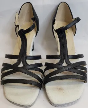 2.5" Giorgina -- Flare Heel Latin Sandal -- Black Winter Chill