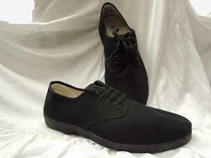 Long distance Quality Sole Adriano -- Black Canvas Oxford -- Medium Width -- All Black