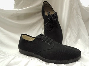 Comfortable toe box Adriano -- Black Canvas Oxford -- Medium Width -- All Black
