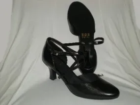 Rock Guard 2.5" Simona --Women's X-Strap, Closed Toe Ballroom Shoe -- Black