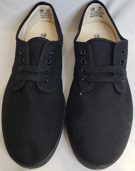 Pluribus -- Black Canvas Oxford -- Wide Width -- All Black Urban Ready