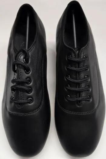 1.5" Giorgio II -- Men's Split Sole Latin Ballroom Oxford -- Black Fashion Glow