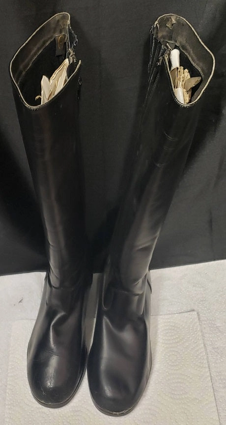 Real Work Polished Trim 2" Karli -- Women's Knee Length Dress Boot -- Black