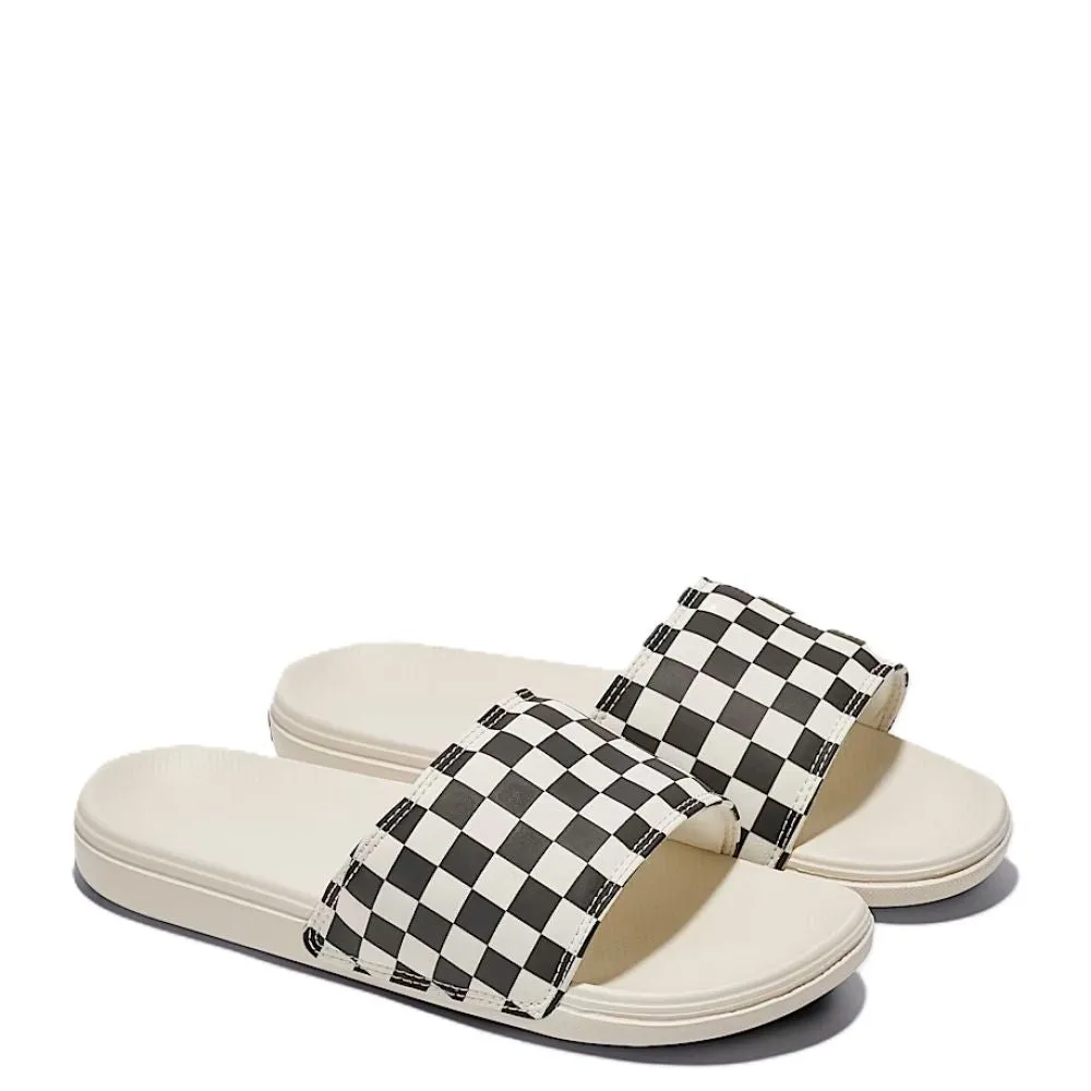 Gym Life Baby Soft Vans Women's La Costa Checkerboard Slide-On in White/Black
