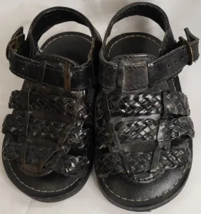 Rab -- Infant's T-Strap Sandals -- Black Dad Style photo shoot