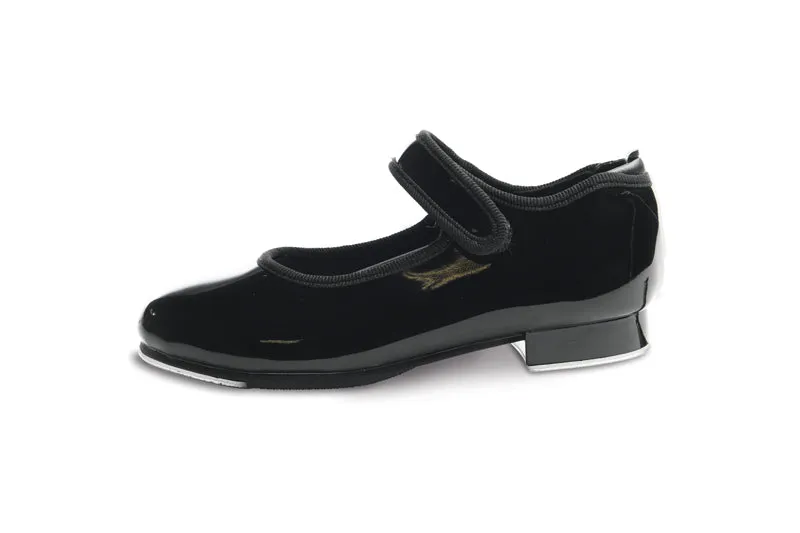 Free Pace Retro Core Abbas -- Girl's Velcro Tap Shoe -- Black Patent