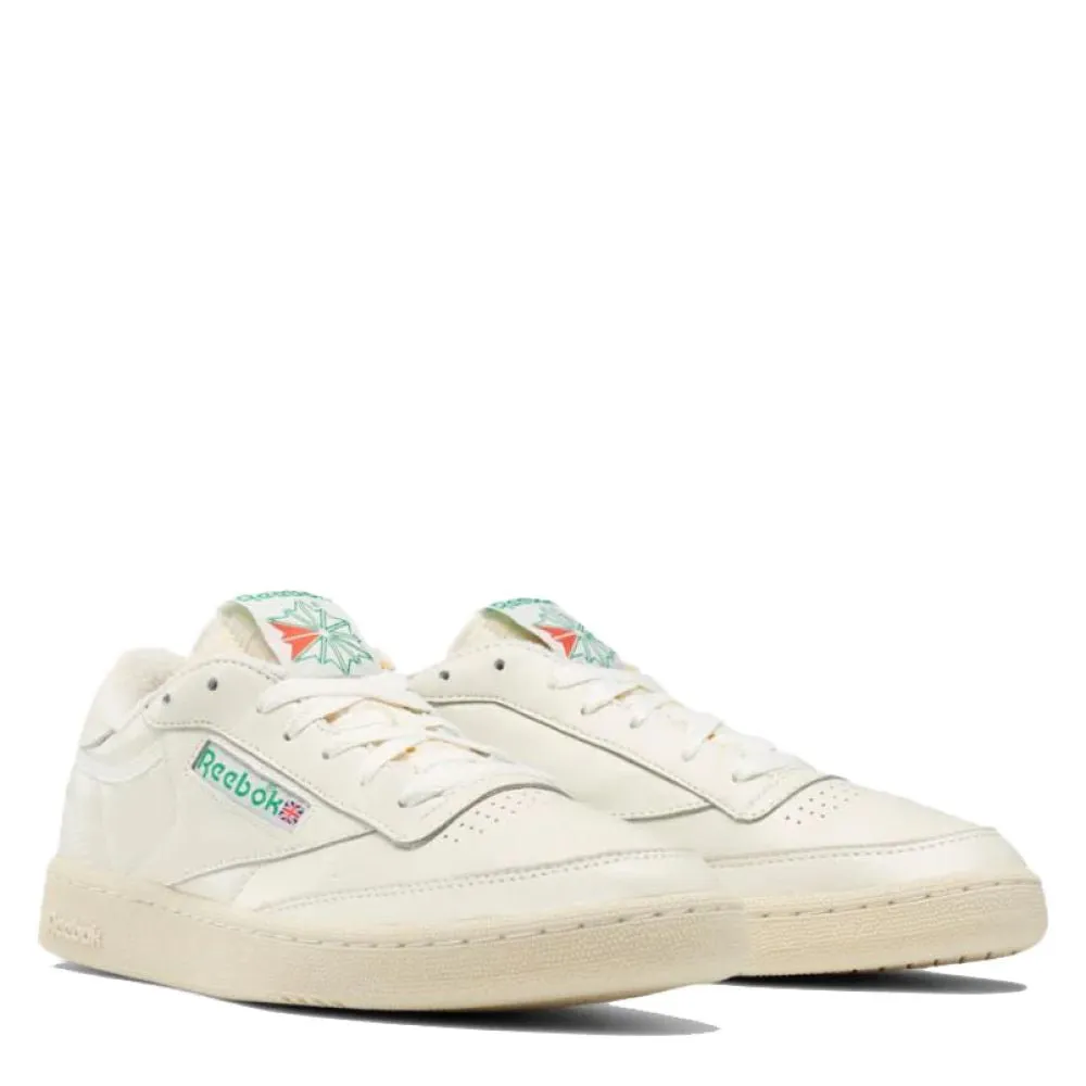 Reebok Club C 85 Vintage in Chalk/Paper White/Green Every Step Leather