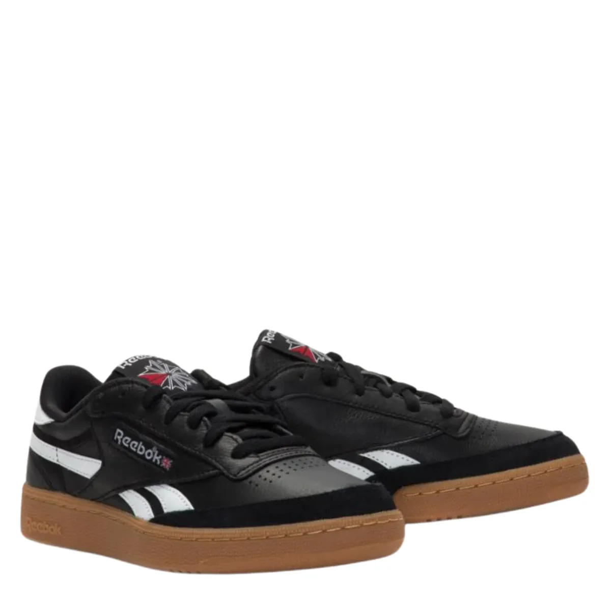 Reebok Men's Club C Revenge Vintage in Black/White/Gum Flexible Sole