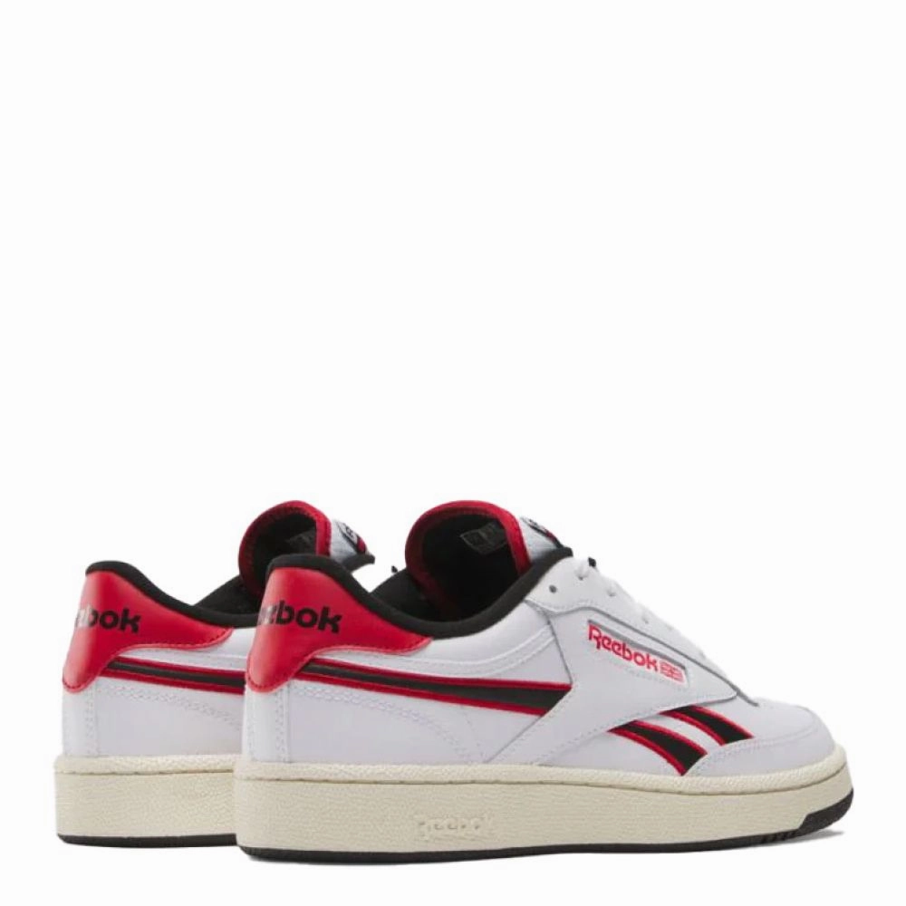 Reebok Men's Club C Revenge in White/Vecto Red/Black Firm Lock City Pace