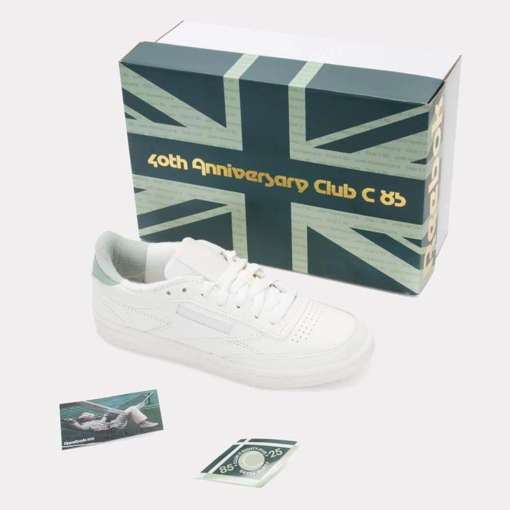 Reebok Women's Club C 85 Vintage - 40th Anniversary in Chalk/Hybrid Green/Breakaway Grey Every Step