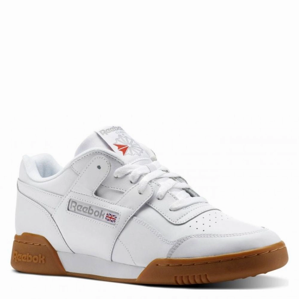 Reebok Women's Workout Plus in White/Carbon/Classic Red Snow Warm Hero Walk