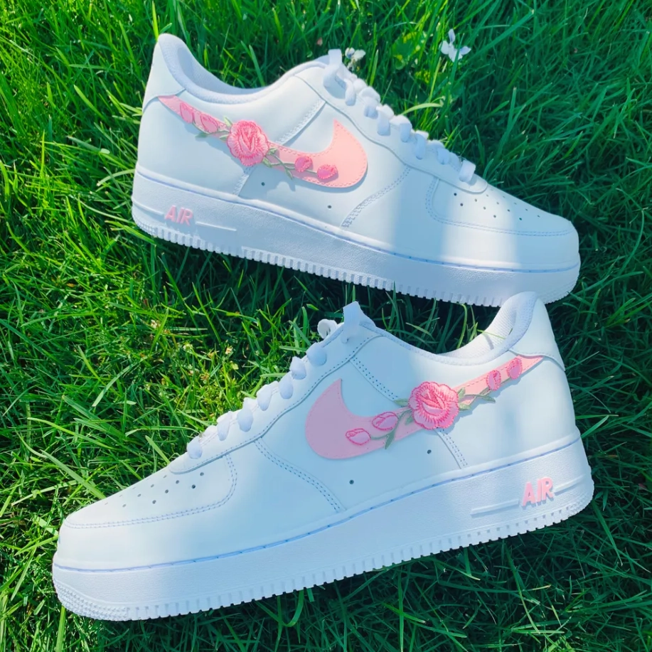 Comfort Step Rubber Outsole Air Force 1 Custom Low Two Tone Light Pink Rose Men Women Kids All Sizes AF1 Sneakers