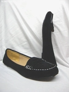 Becky -- Women's Flat Shoes -- Black Suedine Bloom Step