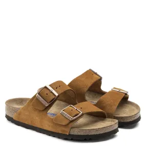 Responsive sole Birkenstock Arizona Softbed Suede Leather in Mink Training