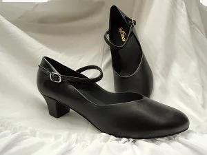 Shine Bright Comfort Grip 1.5" Donna -- Instep Strap Ballroom Shoe -- Black