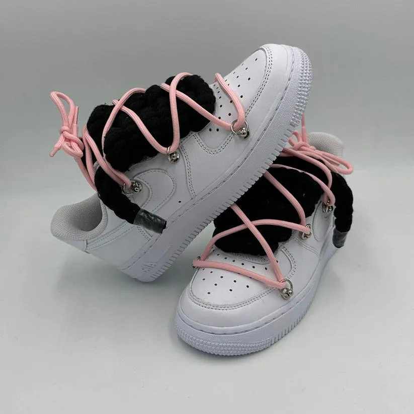 Training Nike Air Force 1 ??Rope Laces Black?? Triple Pink