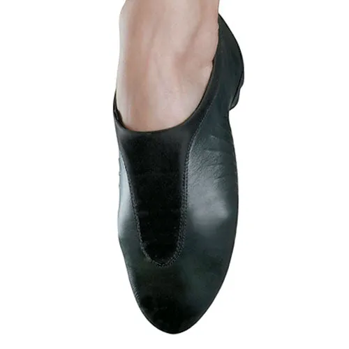 Cool Pop Roland -- Split Sole Jazz Shoe Slip-On, Suede Sole Patch -- Black