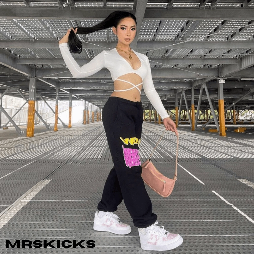 Custom Pink CD Airforce 1 Elastic Sling