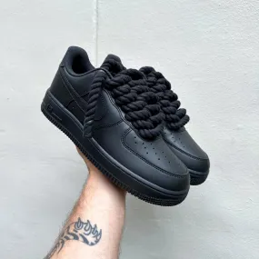 Nike Air Force 1 Black ??Rope Laces Black?? Clean Step Stable