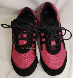 Rubber Sole Salsera -- Full Suede Sole Dancesneaker -- Fuschia/Black