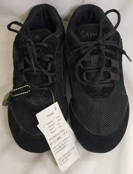 Salsero --  Full Suede Sole Dancesneaker -- Black Slip On Zen Step