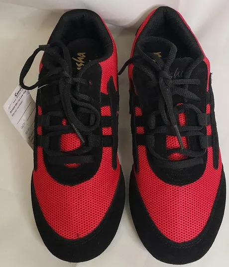 Salsero -- Full Suede Sole Dancesneaker -- Red/Black Performance Concert Mood
