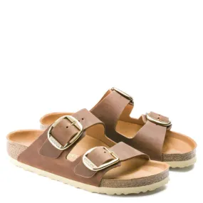 Wide fit Sandal Repair Birkenstock Women's Arizona Big Buckle Oiled Leather in Cognac