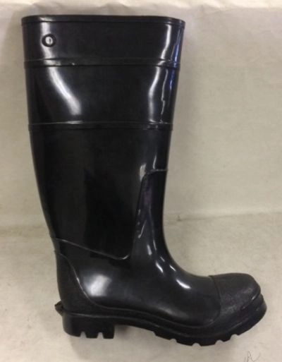Leather Material Dressy look Morris -- Men's Rubber Rain Boot -- Black