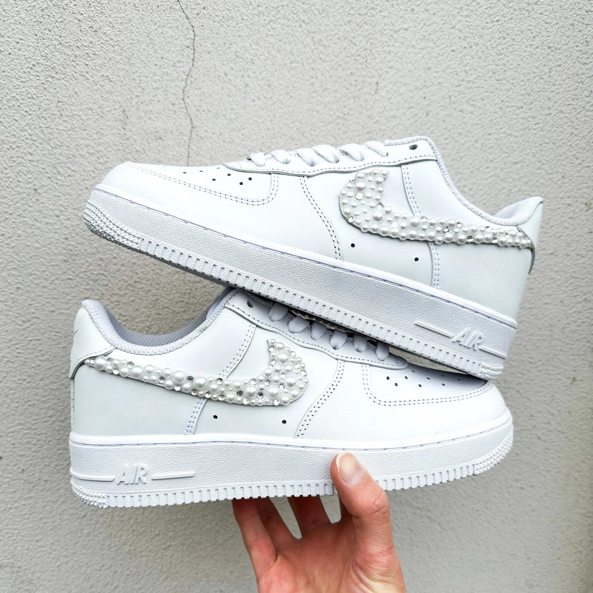 Nike Air Force 1 ??Wedding Swarovski Diamonds & Pearls" Yoga Base Freeze Proof