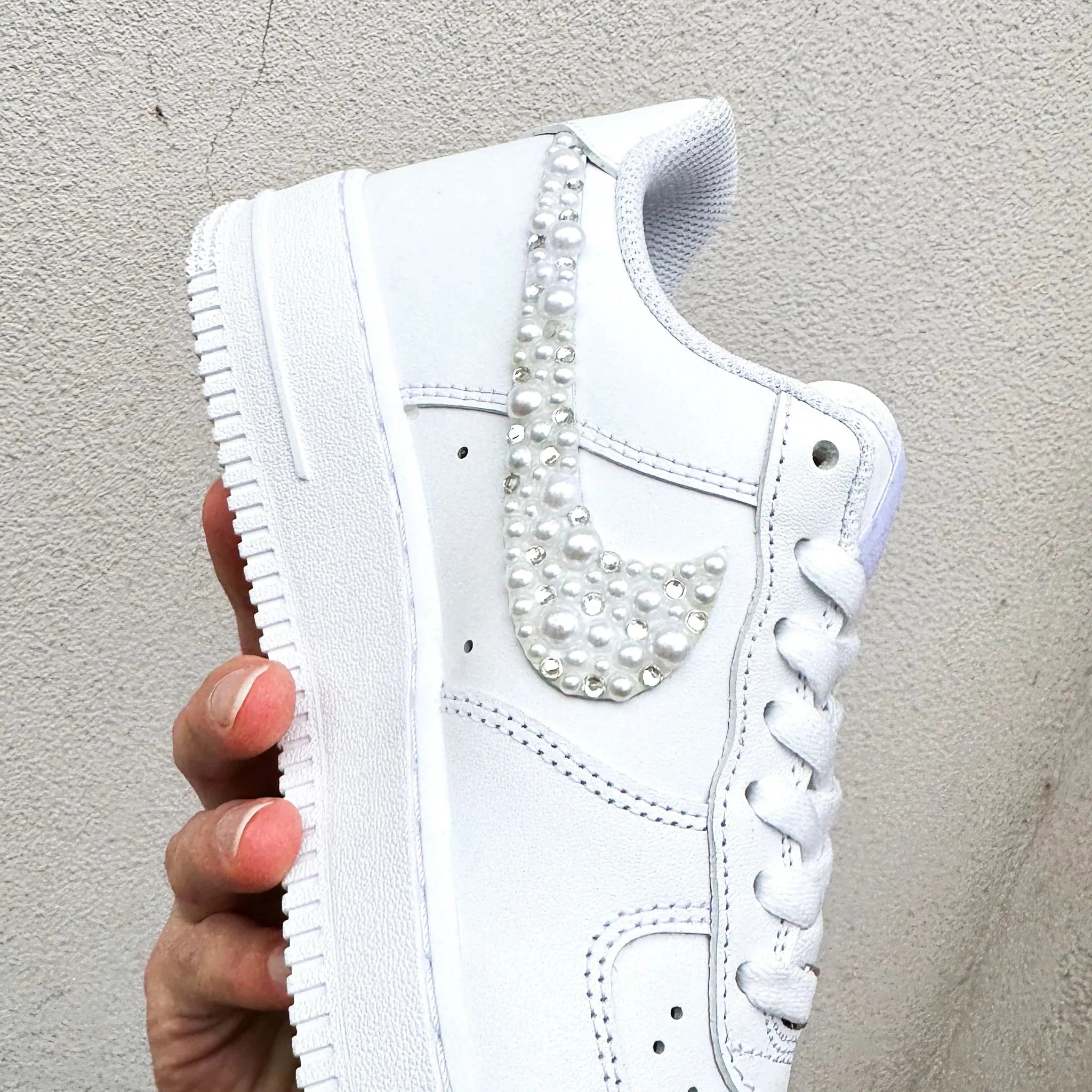 Nike Air Force 1 ??Wedding Swarovski Diamonds & Pearls" Arch support