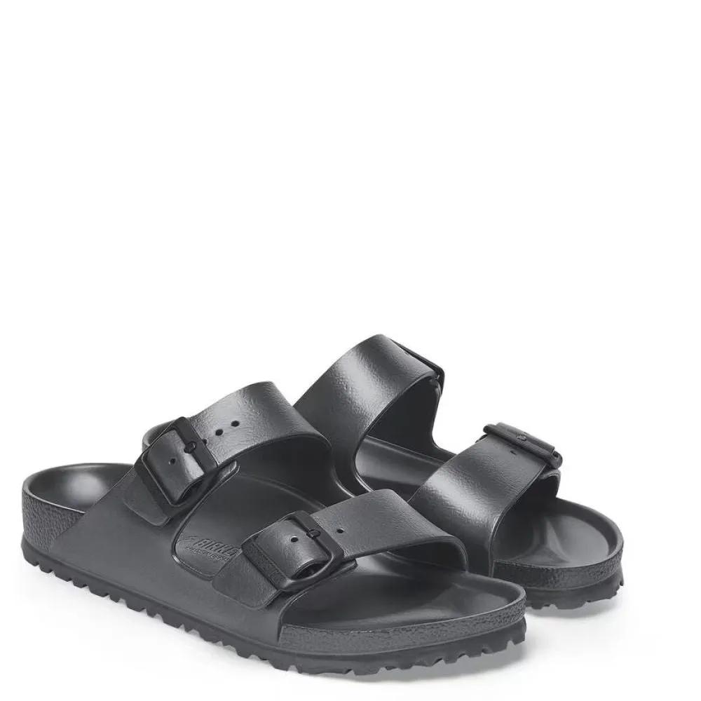 Tactile Grip Patterns Sleek Ease Birkenstock Arizona EVA in Metallic Anthracite