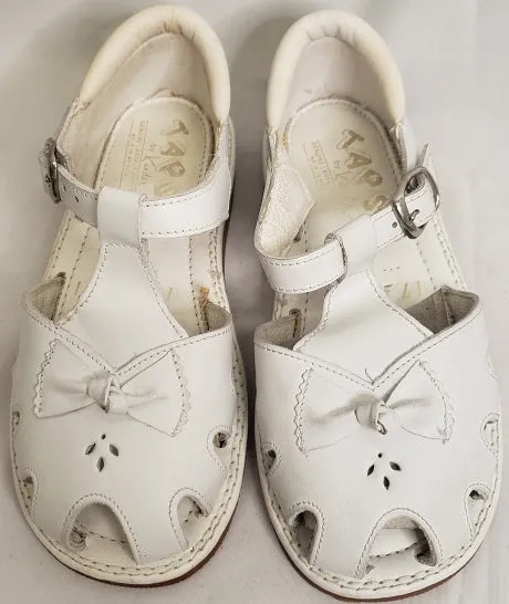 Pala -- Girl's T-Strap Sandal -- White Peace Mood