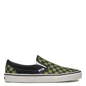 Harbor Mood Rock Path Vans Checkerboard Classic Slip-On in Black/Loden Green