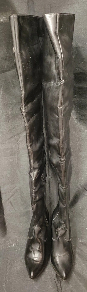 Special Event 5" Cleo -- Women's Thigh High Platform Pull-On Boot -- Black Patent