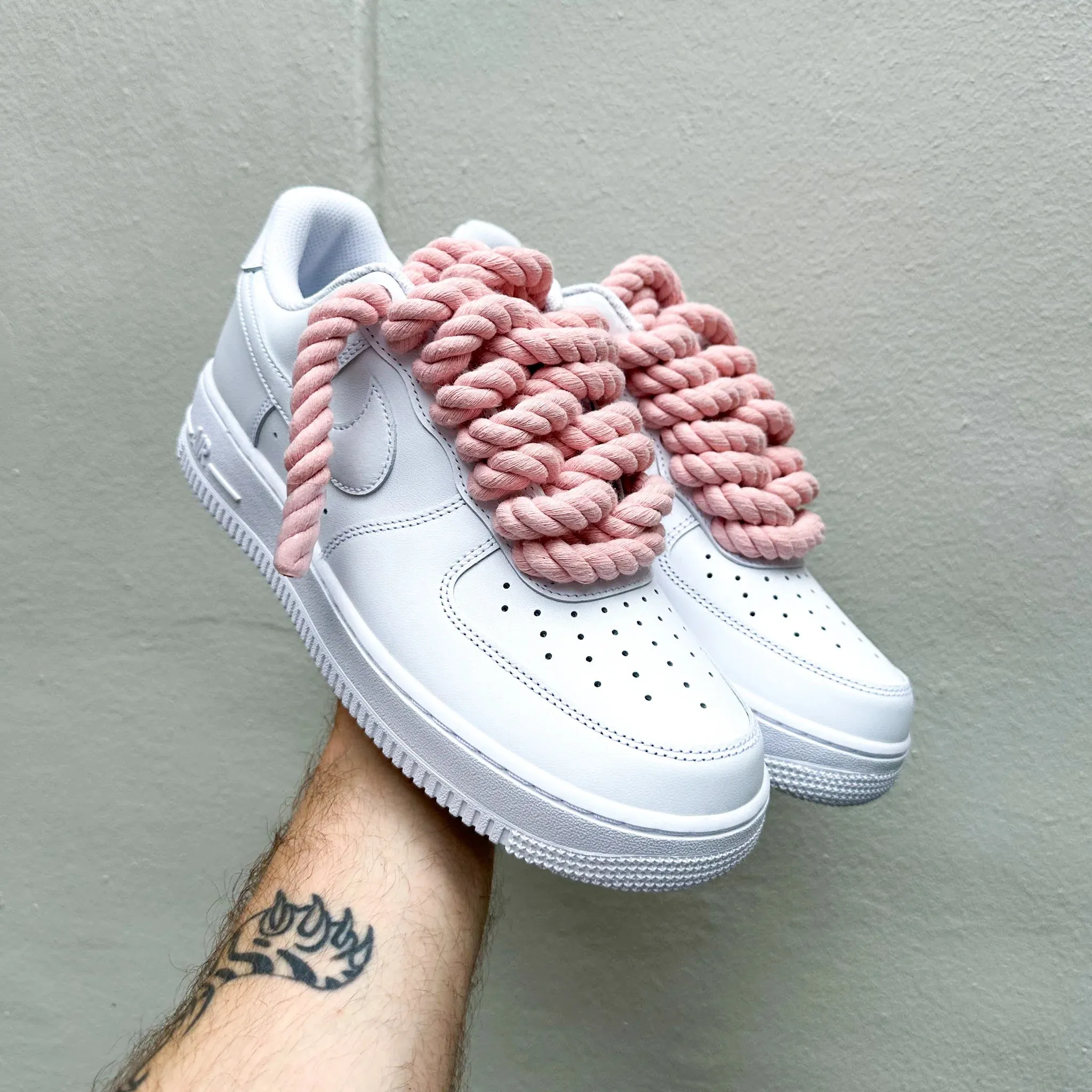 Nike Air Force 1 ??Rope Laces Baby / Pastel Pink" Strong Grip Energy Walk
