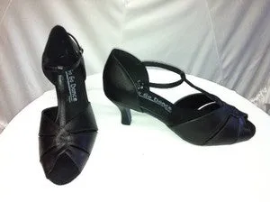 2.5" Angel -- Flare Heel Latin Sandal -- Black Air Boost Velvet Rich