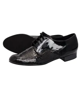 Pool Ready Alvaro -- Men's Standard Ballroom Oxford -- Black Patent