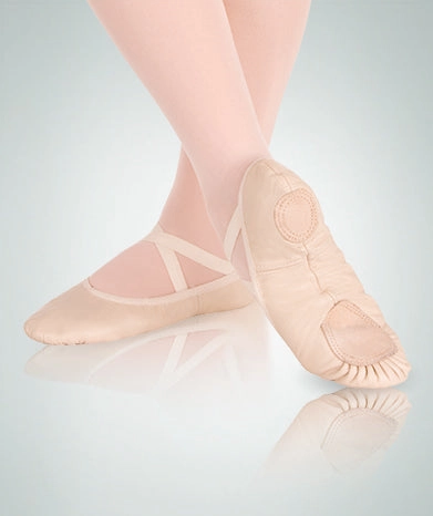 Slim Form Club Night Sterling -- Leather Split Sole Ballet -- Pink