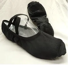 King Strong Quinn -- Stretch Canvas Split Sole Ballet -- Black