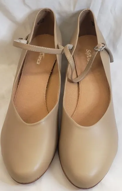 Deep Grip 1.5" Amaya -- Instep Strap Character Shoe -- Tan